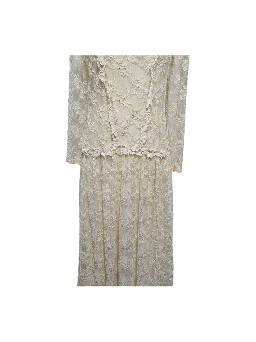 Vintage Victorian Wedding Dress READ Floral Lace Theater Cottage Bohemian - Picture 7 of 12
